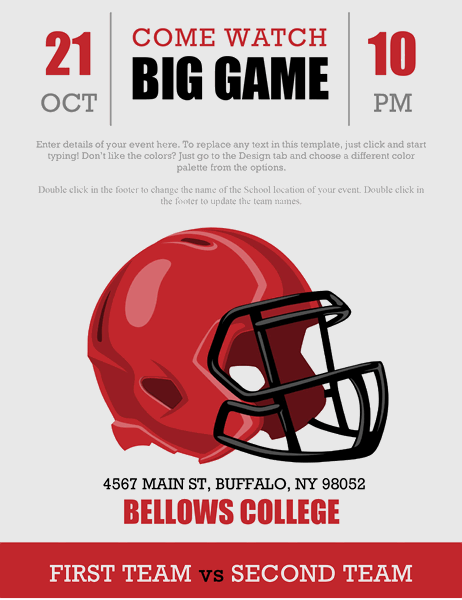 Big game football party flyer