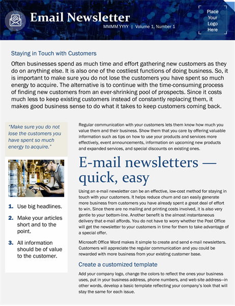 Small business email marketing template