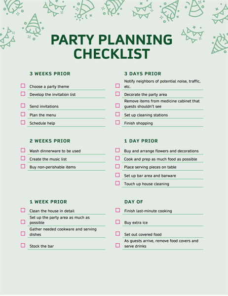 Party Planning Checklist