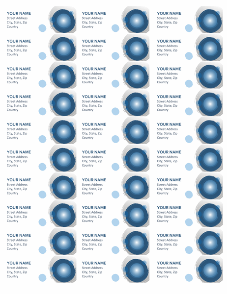 Blue spheres labels (30 per page)