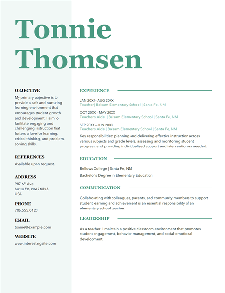 Bold monogram resume