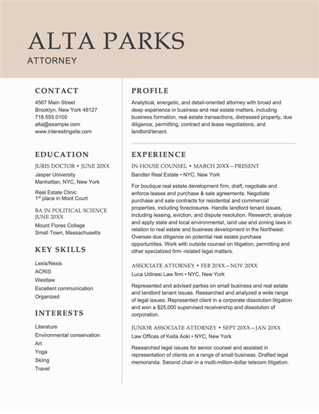 Attorney resume