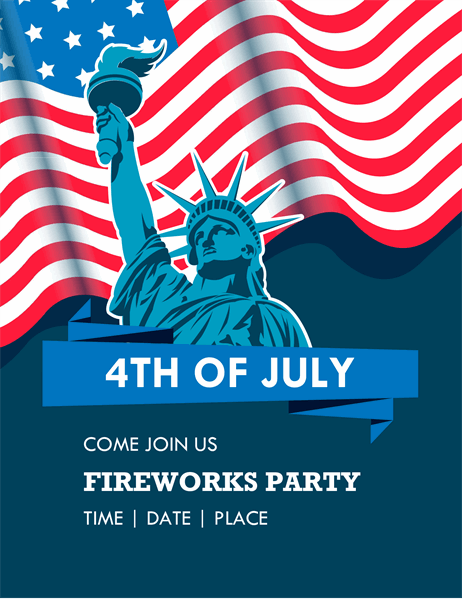 Lady Liberty Fourth of July flyer