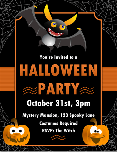 Batty Halloween invitation 