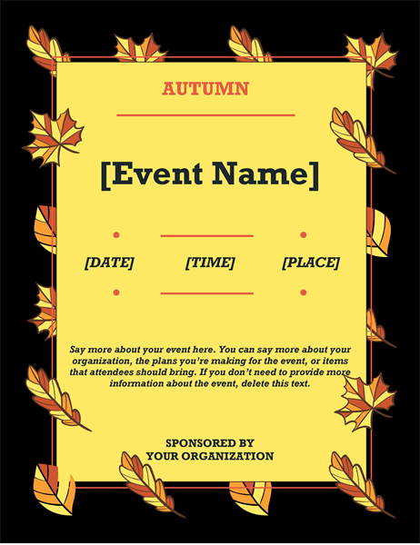 Autumn leaves event flyer