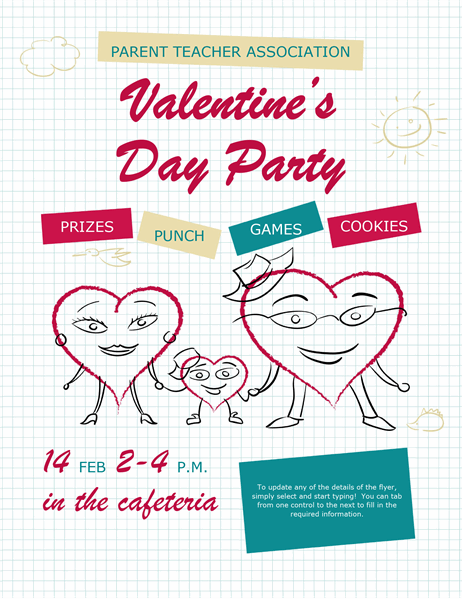 Cartoon hearts Valentine's flyer