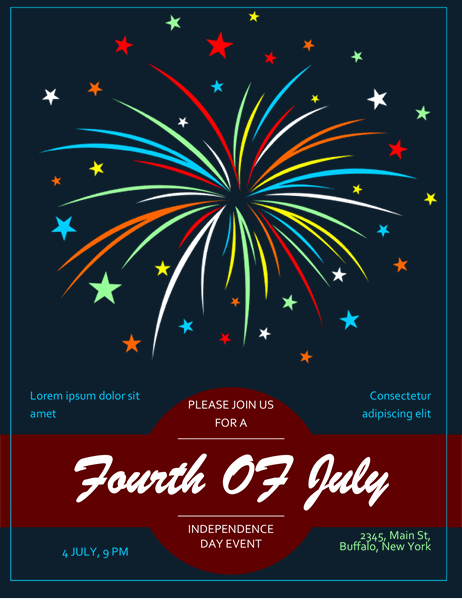 Fireworks Fourth of July flyer