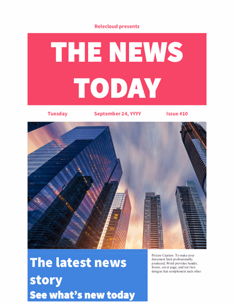 word newspaper template free