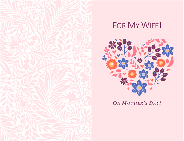 Floral heart Mother's Day card Floral heart Mother's Day card