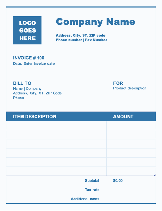 sample invoice template for mac