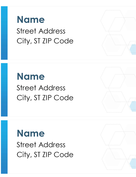 Hexagon labels (30 per page) Hexagon labels (30 per page)