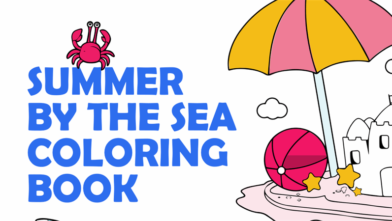 Summer by the sea coloring book