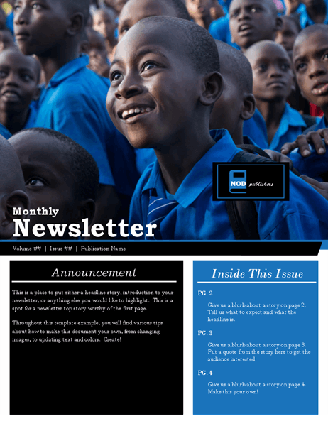 Nonprofit newsletter