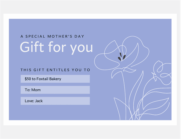 Mother's Day gift certificates