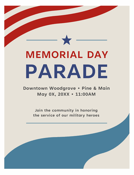 Memorial Day parade flyer