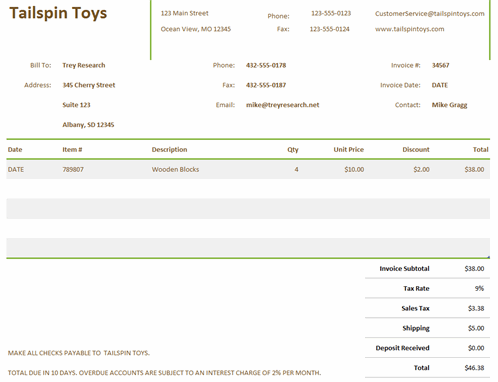 commercial invoice