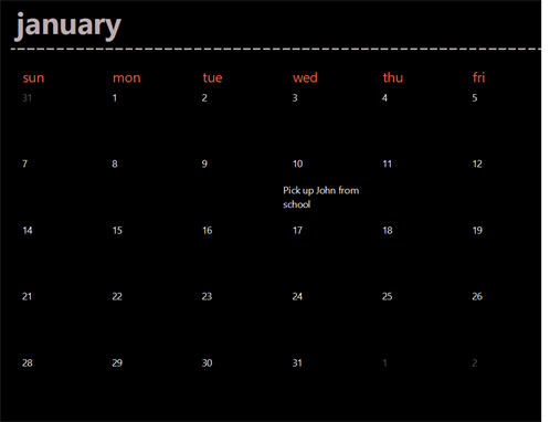 Evergreen calendar tabs (black) Evergreen calendar tabs (black)