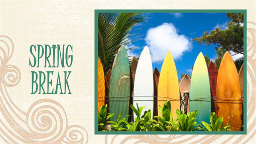 Spring Break photo album (beach design, widescreen)