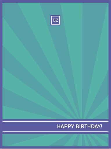 Milestone birthday card (blue rays)