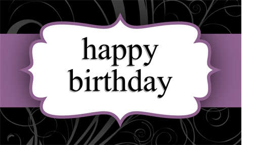 Birthday card (Purple Ribbon design, half-fold) Birthday card (Purple Ribbon design, half-fold)