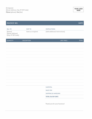 free downloadable invoice form