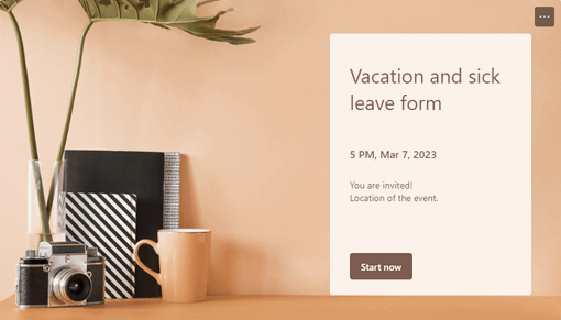 Vacation and sick leave form