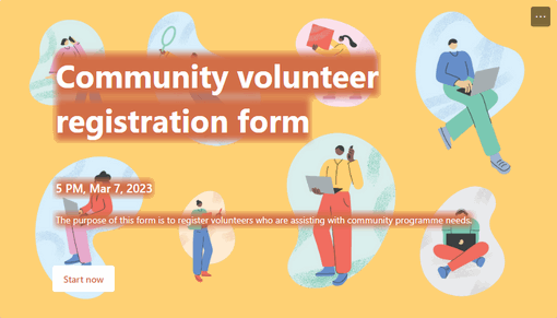 Community volunteer registration form