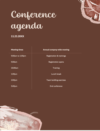 Rustic conference agenda