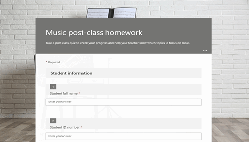 Music post-class homework