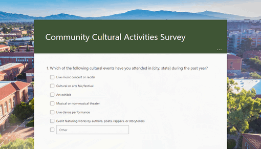 Community cultural activities survey