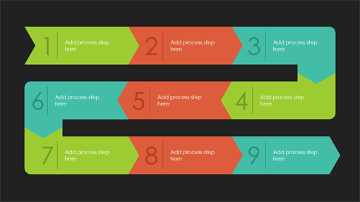 Process path infographic (Quotable theme, widescreen)
