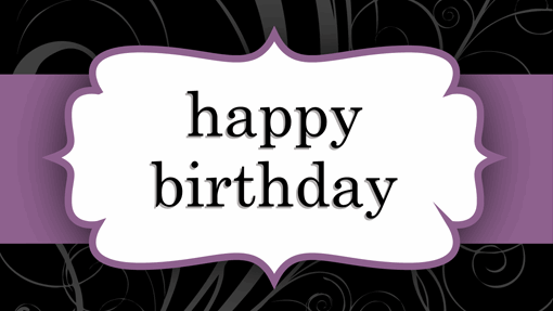 Birthday card (Purple Ribbon design, half-fold) Birthday card (Purple Ribbon design, half-fold)