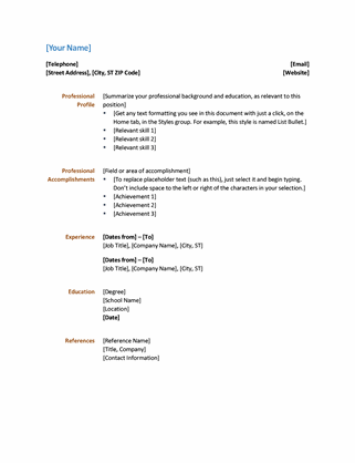 Resume (Functional design) Resume (Functional design)