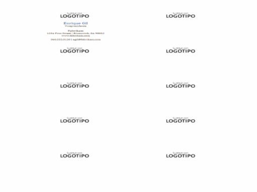 Tarjetas de presentación, diseño horizontal con logotipo (10 por página)