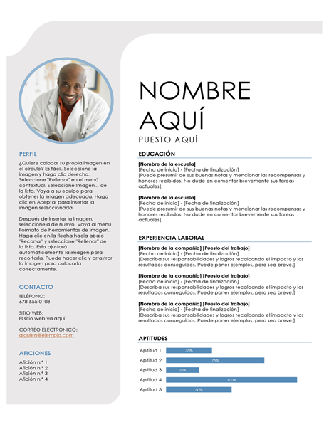 Currículum vítae azul y gris Currículum vítae azul y gris