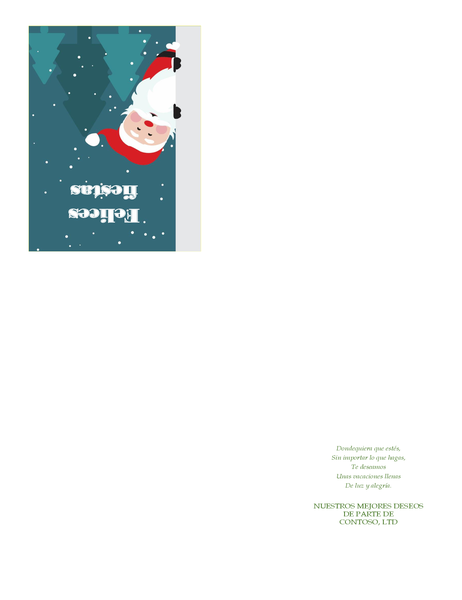 Tarjeta de felicitación por vacaciones para empresas (con Papá Noel, doblada en cuartos, tamaño A2) Tarjeta de felicitación por vacaciones para empresas (con Papá Noel, doblada en cuartos, tamaño A2)