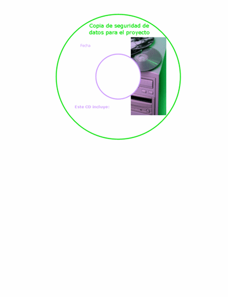 Etiquetas de portada de CD de copia de seguridad de datos