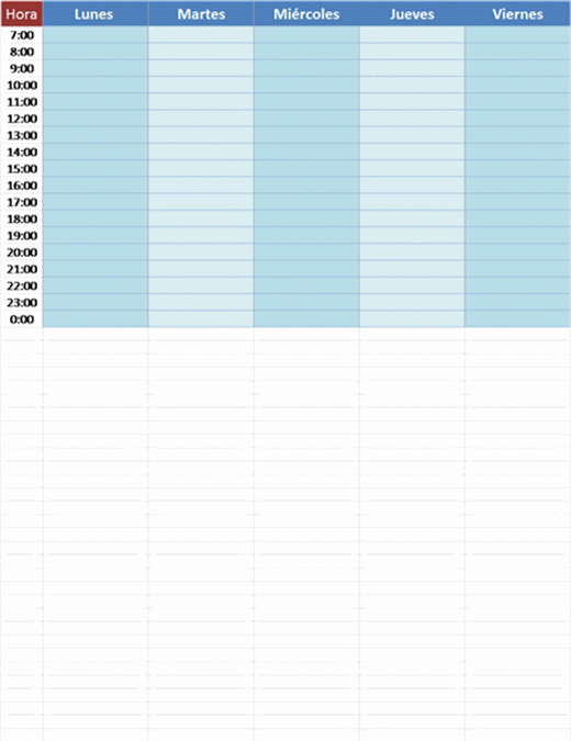 Planificador Semanal Excel