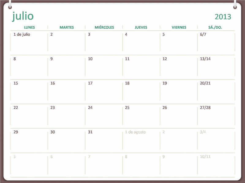Calendario académico 2013-2014 (julio)