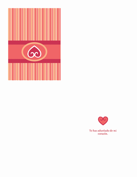 Tarjeta de enamorados (diseño rojo)
