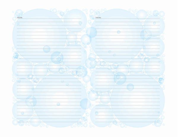Páginas de Diario (diseño de burbujas; orientación apaisada)