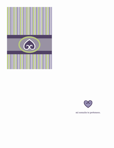 Tarjeta de amor (diseño en color púrpura)