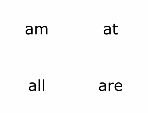 Tarjetas de aprendizaje de vocabulario (palabras visuales elementales de Dolch; funciona con Avery 3263, 8387)