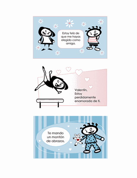 Diseñar sus propias tarjetas del día de los enamorados para niños (4 páginas distintas de diseños de tarjeta y 1 página general de contraportada)