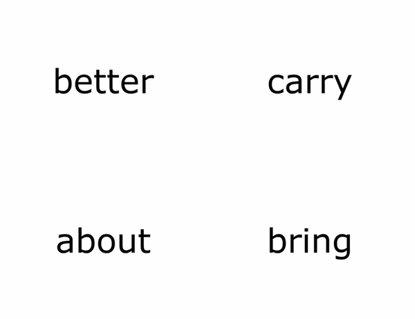 Tarjetas de aprendizaje de vocabulario (terceras palabras visuales de Dolch; funciona con Avery 3263, 8387)