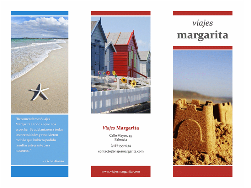 Tríptico de viajes (diseño rojo, dorado y azul) Tríptico de viajes (diseño rojo, dorado y azul)