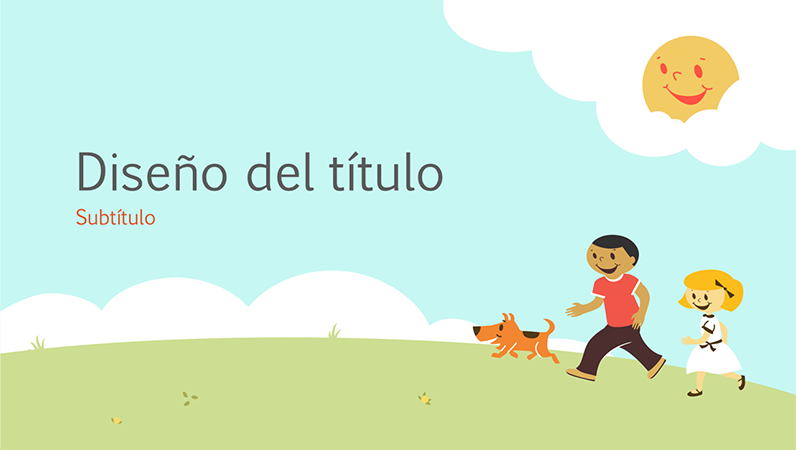 Diseño de presentación para el ámbito educativo de unos niños jugando (ilustración animada, pantalla panorámica) Diseño de presentación para el ámbito educativo de unos niños jugando (ilustración animada, pantalla panorámica)