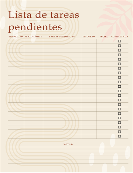 Lista de tareas pendientes Lista de tareas pendientes
