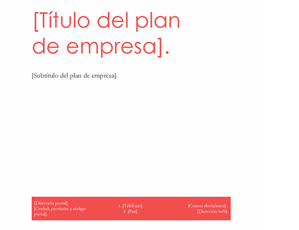 Plan de negocio (diseño en rojo)