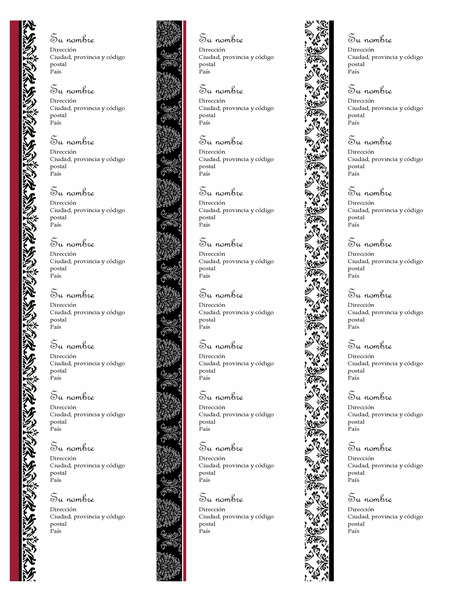 Etiquetas de dirección de retorno (diseño de bodas en blanco y negro, 30 por página, funciona con Avery 5160)